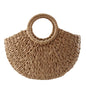 Women New Imitation Straw Handbags Woman Handmade Woven Basket Weave Handbag for Femme Ladies Simple All-Match Handbag