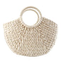Women New Imitation Straw Handbags Woman Handmade Woven Basket Weave Handbag for Femme Ladies Simple All-Match Handbag