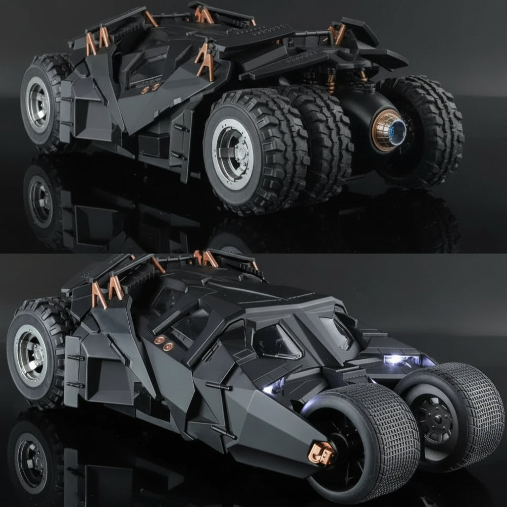 1:18 Large-Scale Batmobile Model – The Dark Knight Trilogy Alloy Car with Sound, Lights, Sliding Doors & Spray, Collectible Ornament & Gif