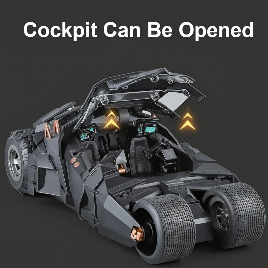1:18 Large-Scale Batmobile Model – The Dark Knight Trilogy Alloy Car with Sound, Lights, Sliding Doors & Spray, Collectible Ornament & Gif