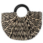 Women New Imitation Straw Handbags Woman Handmade Woven Basket Weave Handbag for Femme Ladies Simple All-Match Handbag