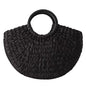 Women New Imitation Straw Handbags Woman Handmade Woven Basket Weave Handbag for Femme Ladies Simple All-Match Handbag